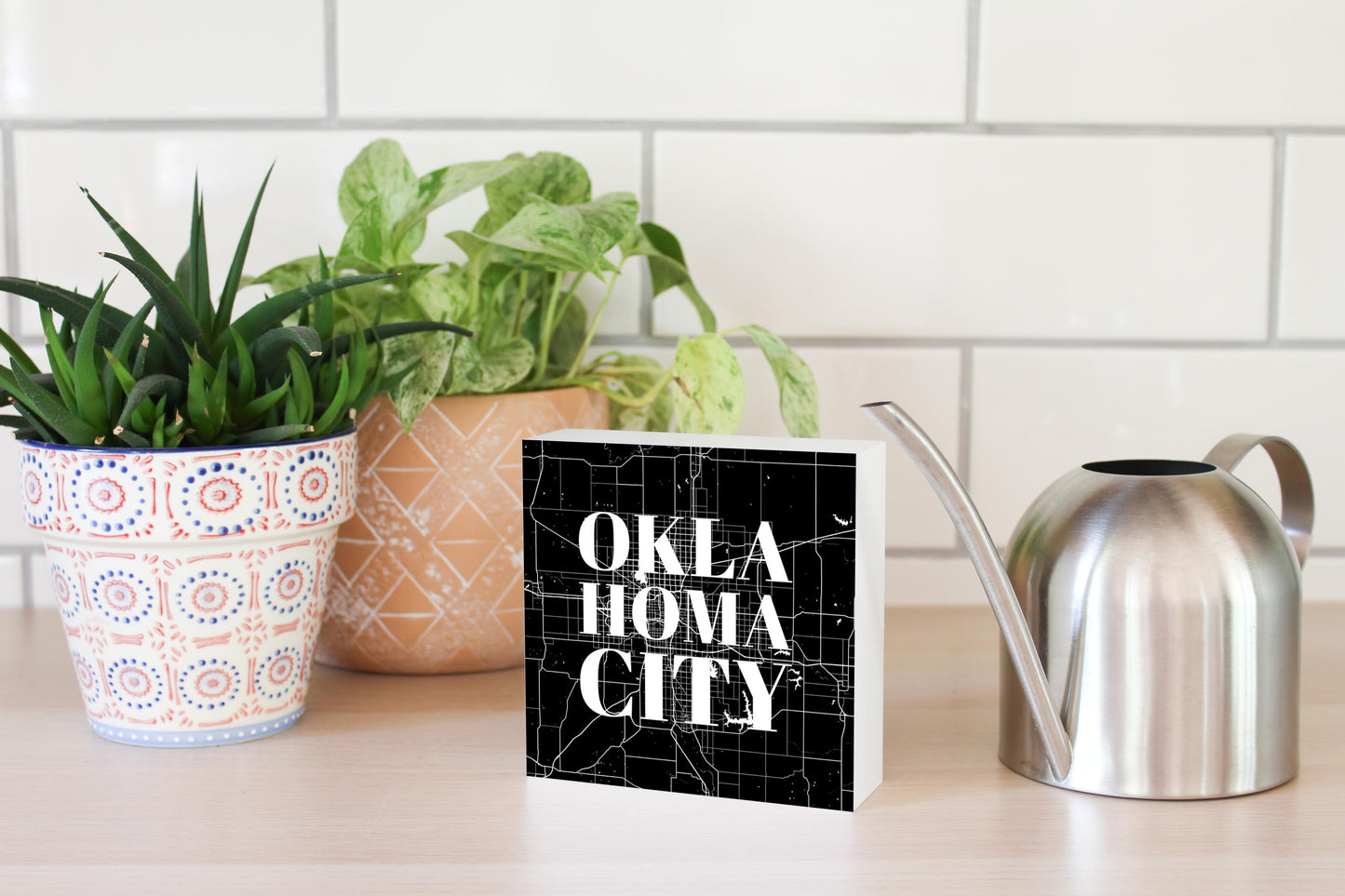 Modern Oklahoma City Map | Wood Block | Eaches | Min 4