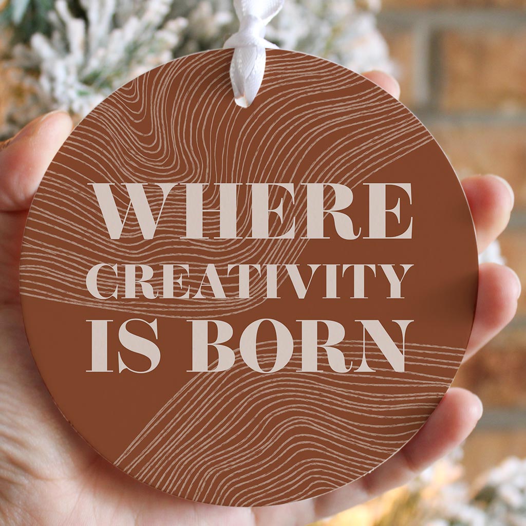 Modern Minimalist New York Creativity Is Born| Wood Ornament | Eaches | Min 6