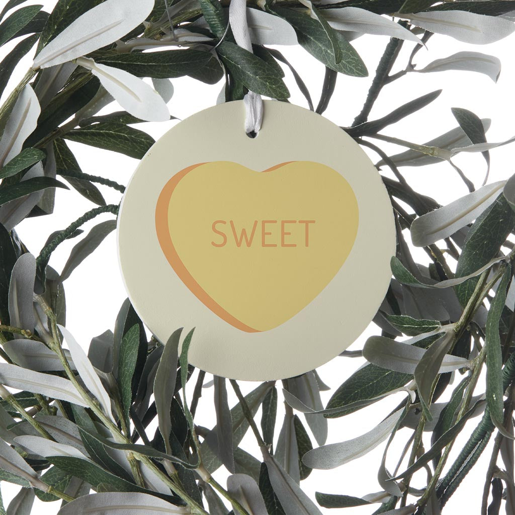 Message Hearts Sweet | Wood Ornament | Eaches | Min 6