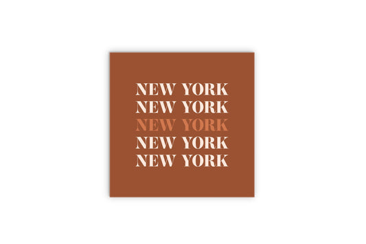 Modern Minimalist New York Repeated Dark | Wood Sign | Eaches | Min 2