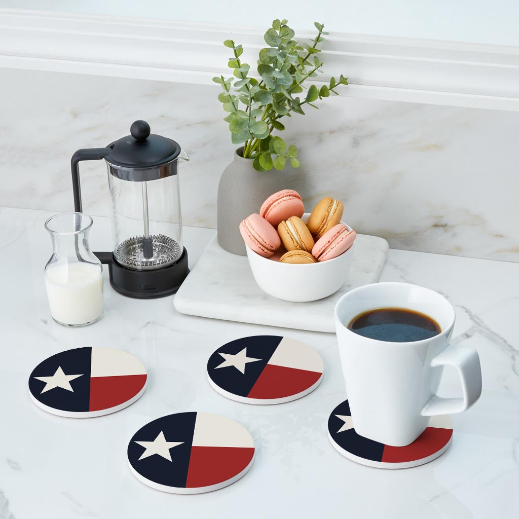 Modern Minimalist Texas Colors Flag| Absorbent Coasters | Set of 4 | Min 2