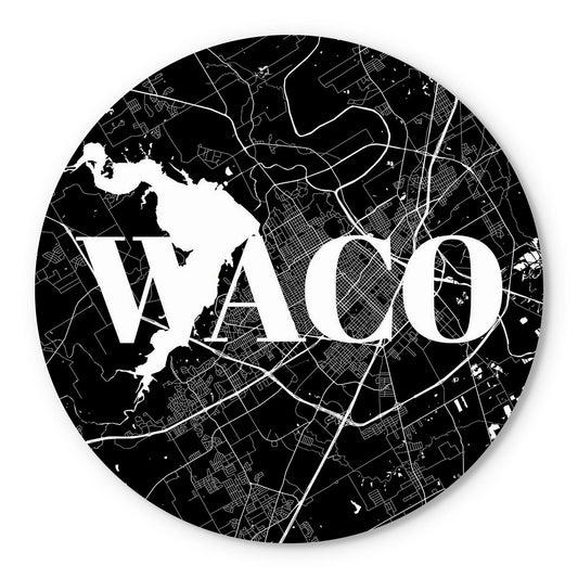 Minimalistic B&W Texas Waco Map | Wood Sign | Eaches | Min 1