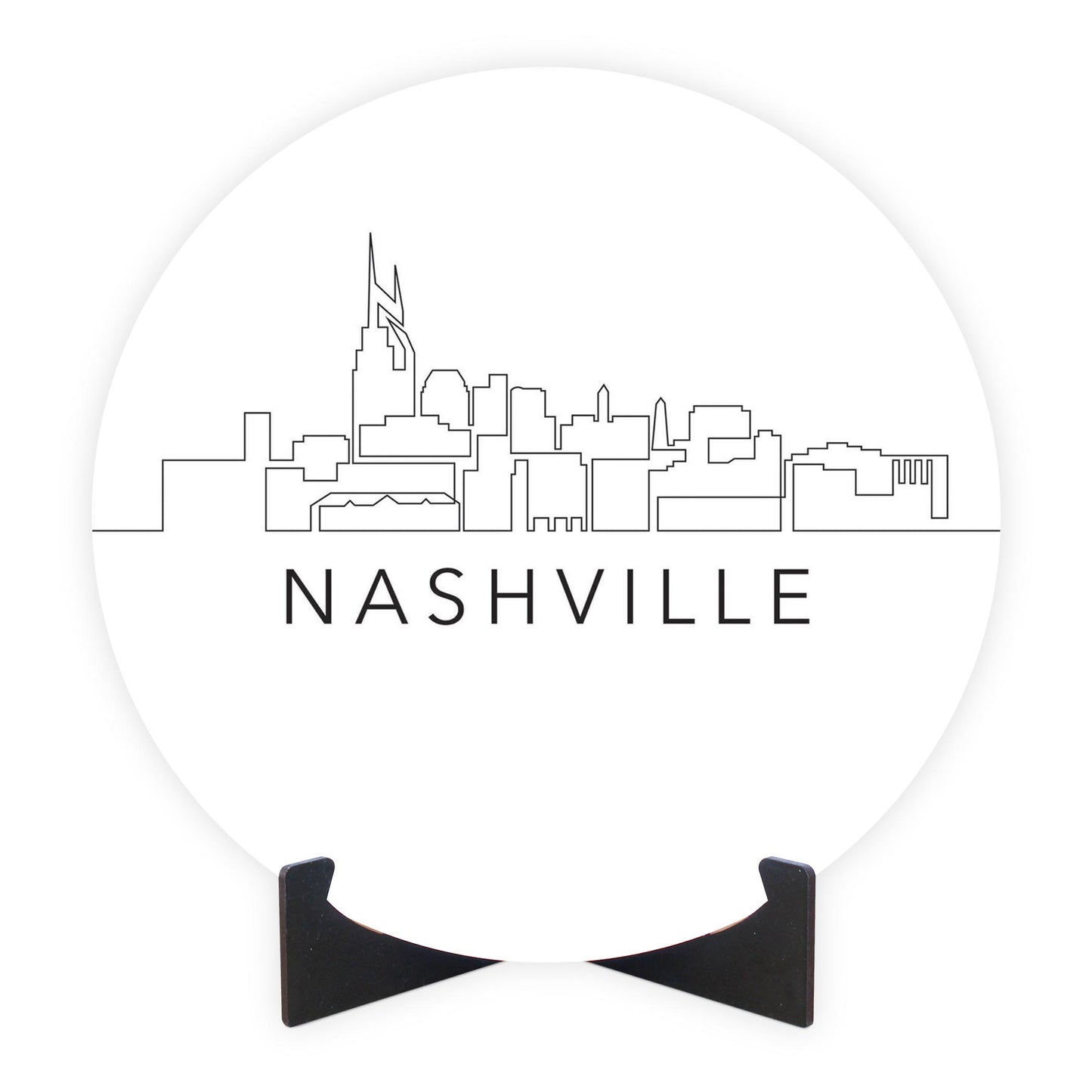 Minimalist B&W Tennessee Nashville Skyline | Wood Sign | Eaches | Min 1