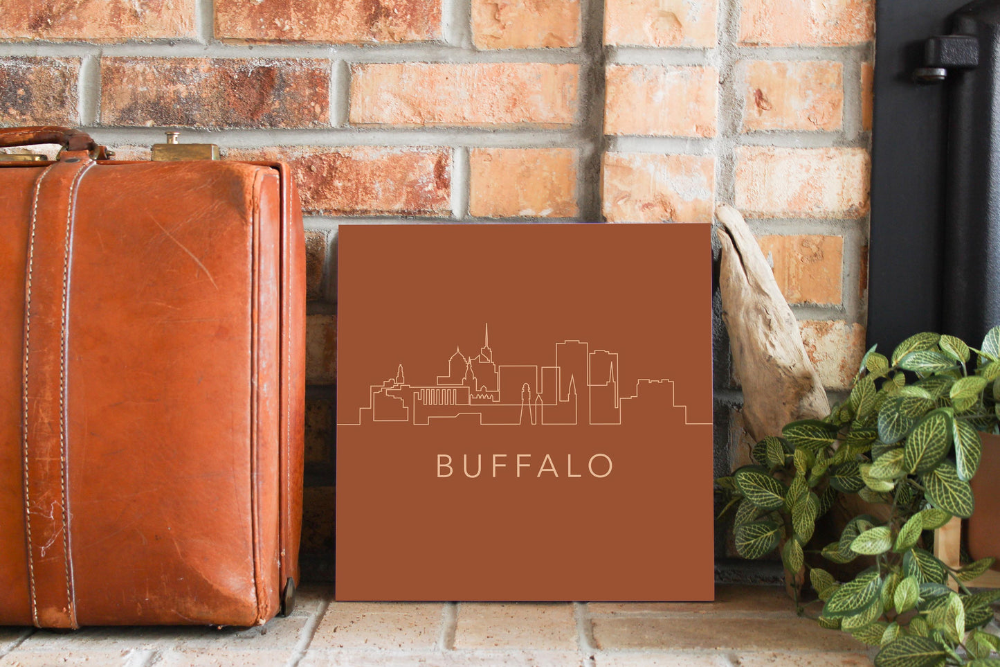 Modern Minimalist New York Buffalo Skyline | Wood Sign | Eaches | Min 2