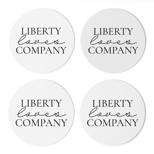 Minimalistic B&W Pennsylvania Liberty Quip | Absorbent Coasters | Set of 4 | Min 2