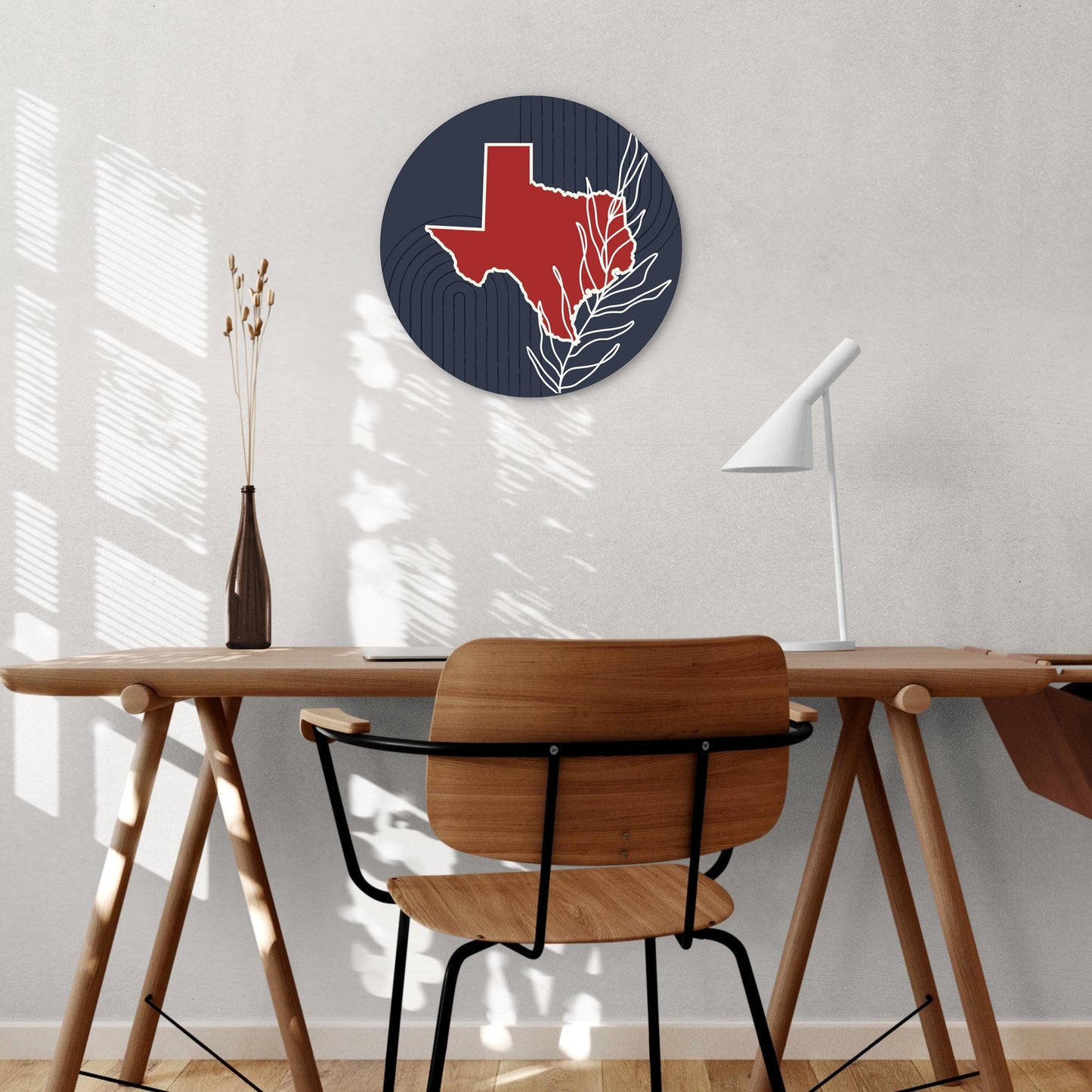 Modern Minimalist Texas Colors Shape Leaf | Wood Sign | Eaches | Min 1