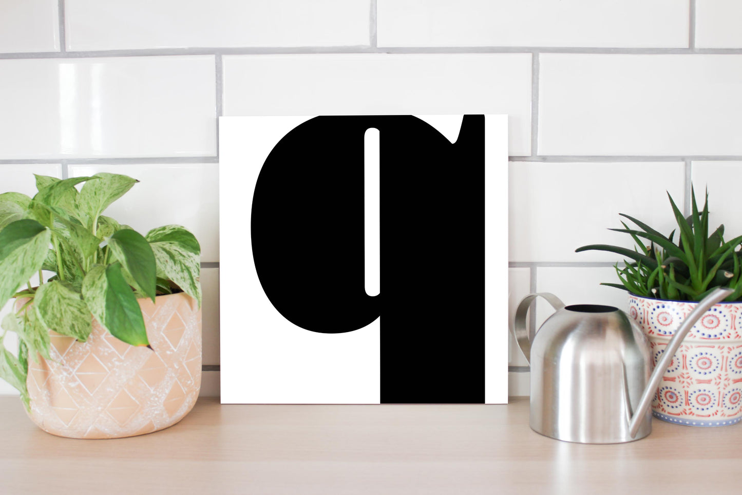 Fun Chunky Monogram Q | Wood Sign | Eaches | Min 2