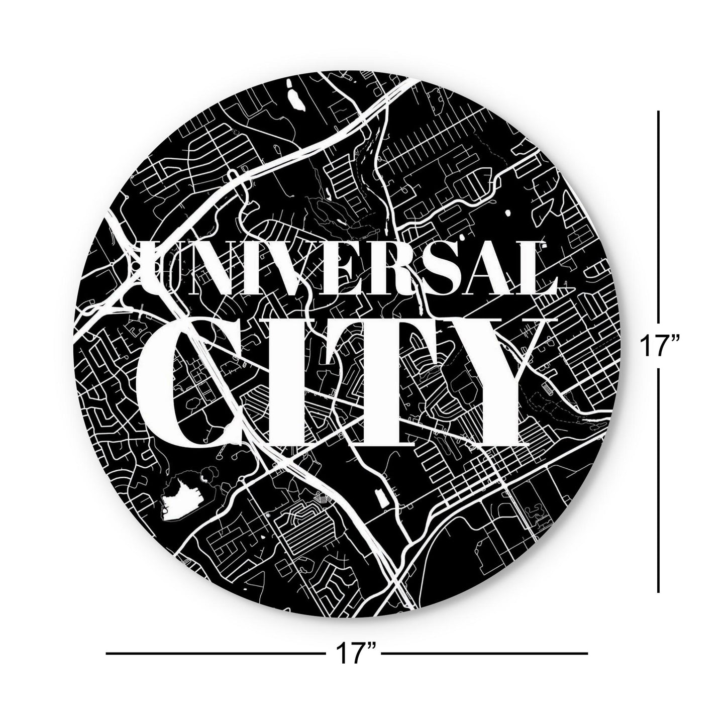 Minimalistic B&W Texas Universal City Map | Wood Sign | Eaches | Min 1