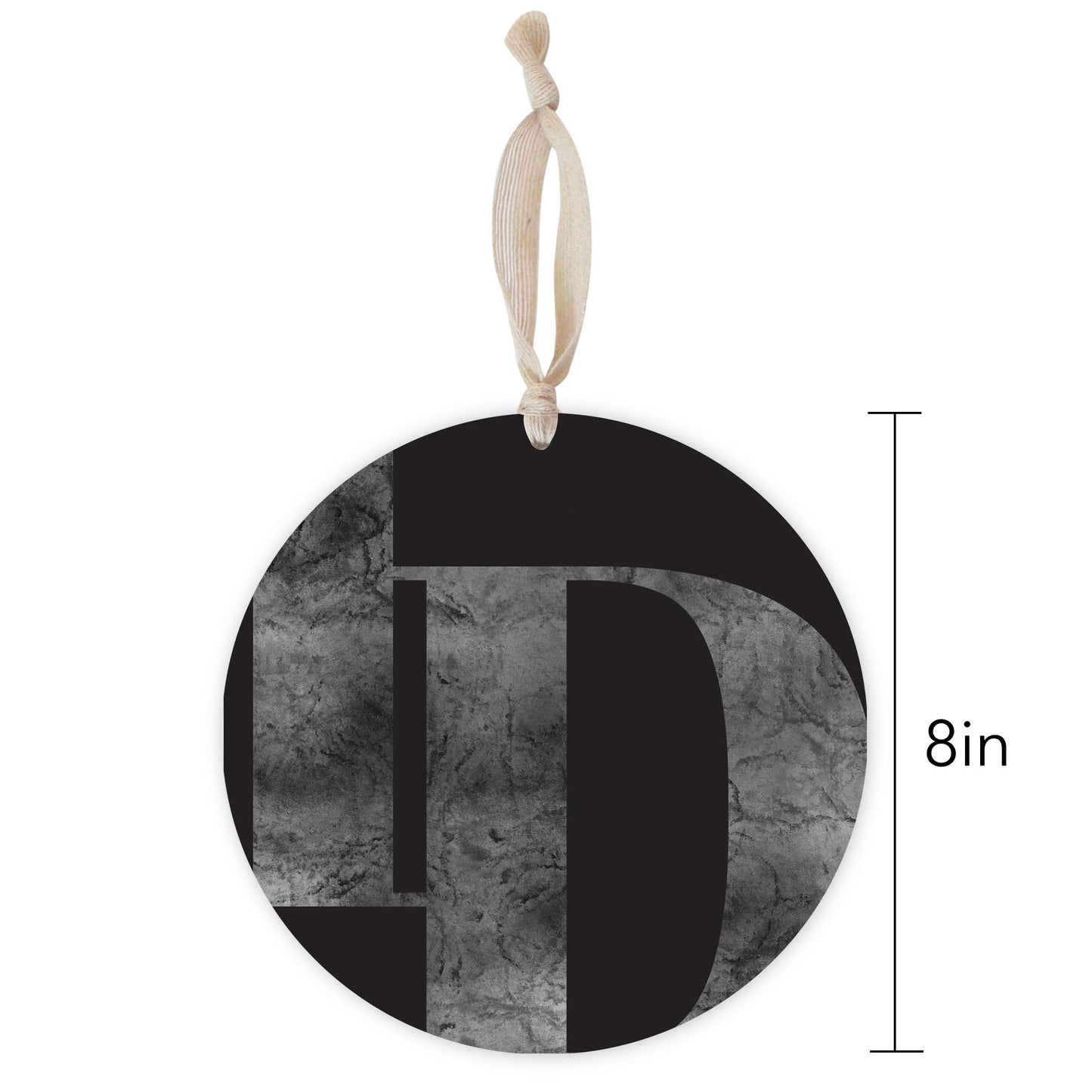 Minimalist B&W Idaho Black Initials | Wood Ornament | Eaches | Min 1