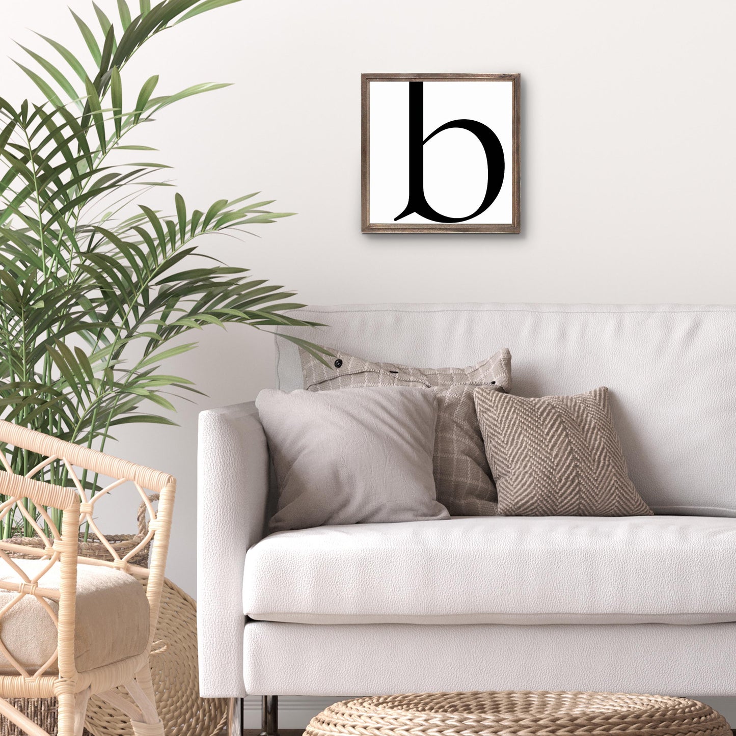 Minimalist Monogram B | Wood Sign | Eaches | Min 1