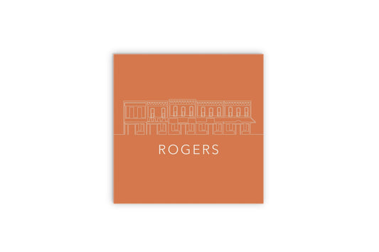 Modern Minimalist Arkansas Rogers Skyline | Wood Sign | Eaches | Min 2