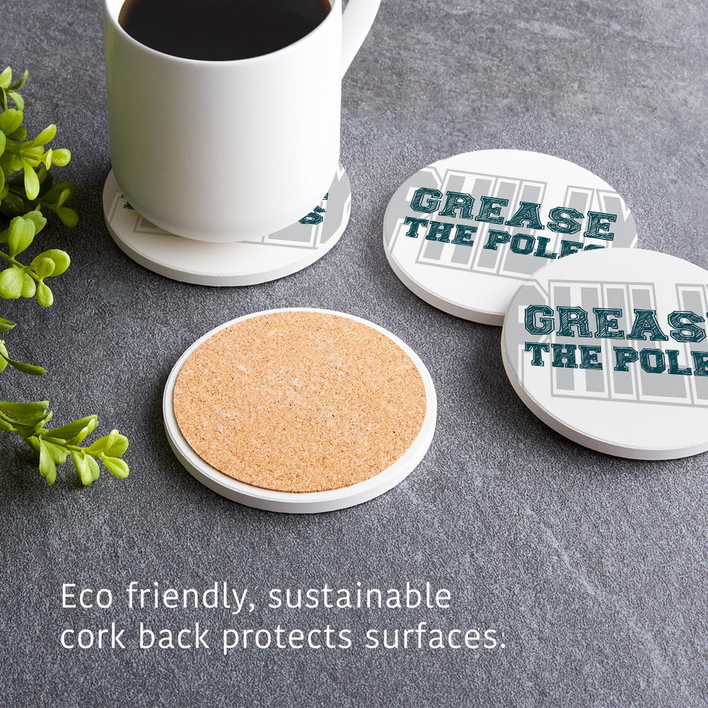 Modern Minimalist Pennsylvania Grease The Poles| Absorbent Coasters | Set of 4 | Min 2