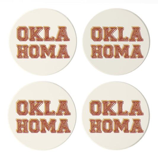 Modern Minimalist Oklahoma | Absorbent Coasters | Set of 4 | Min 2