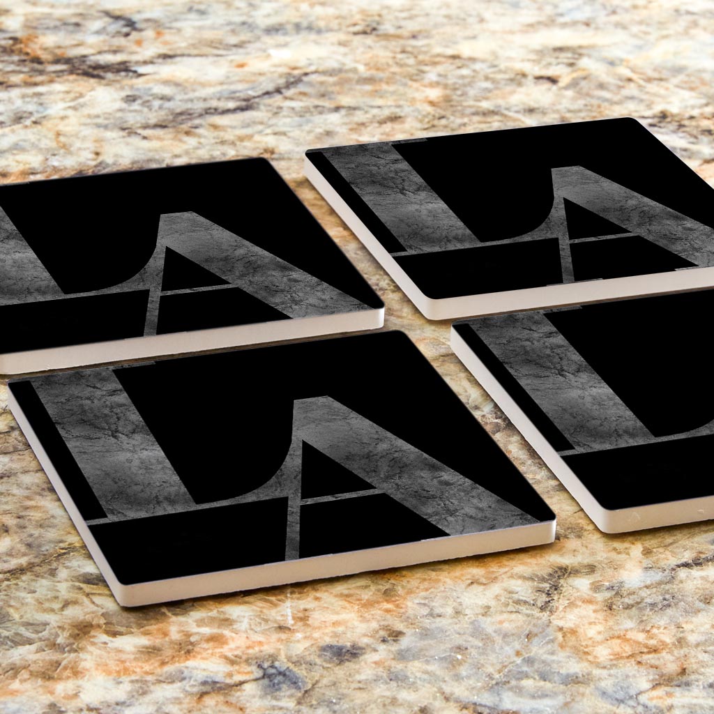 Modern Black Louisiana Initials | Absorbent Coasters | Set of 4 | Min 2