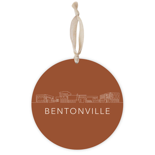 Modern Minimalist Arkansas Bentonville Skyline | Wood Ornament | Eaches | Min 1