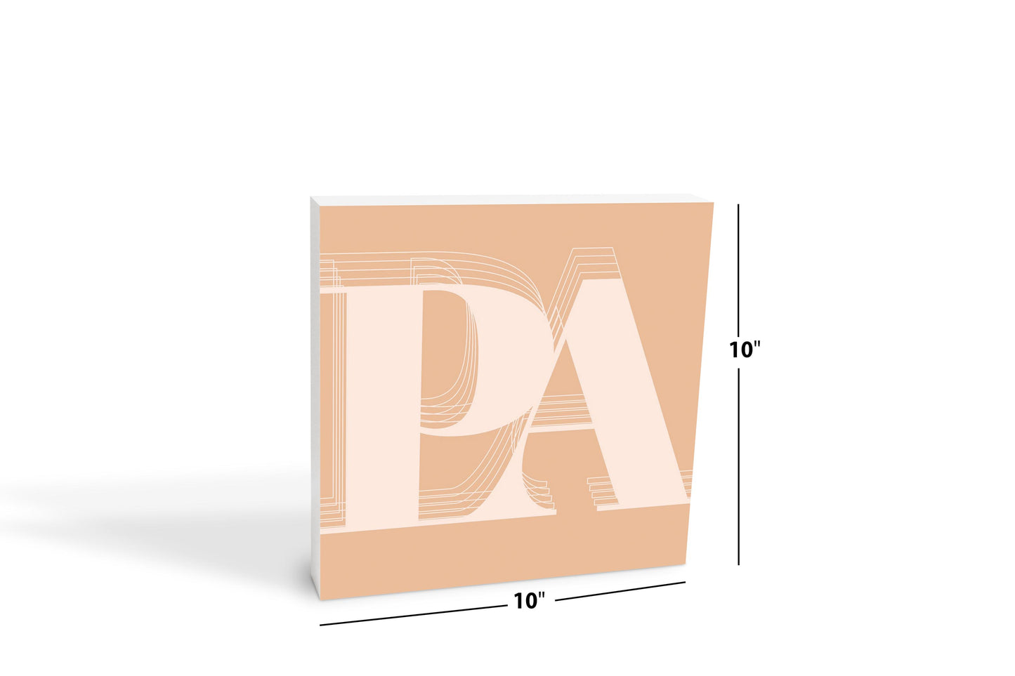 Modern Minimalist Pennsylvania Pa Initials Light | Wood Block | Eaches | Min 2