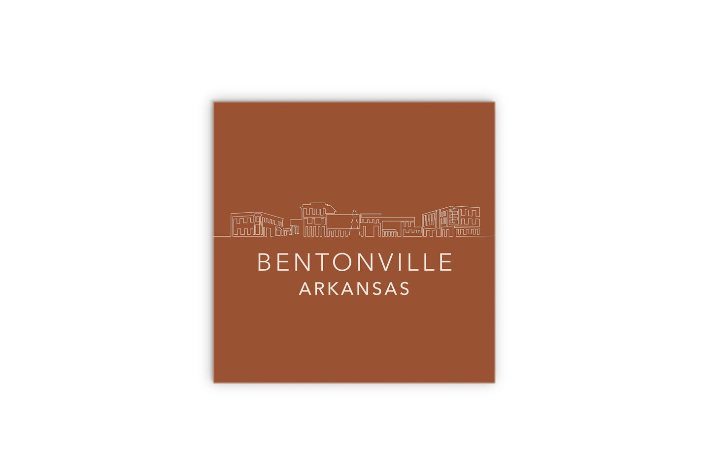 Modern Minimalist Arkansas Bentonville Skyline State | Wood Sign | Eaches | Min 2