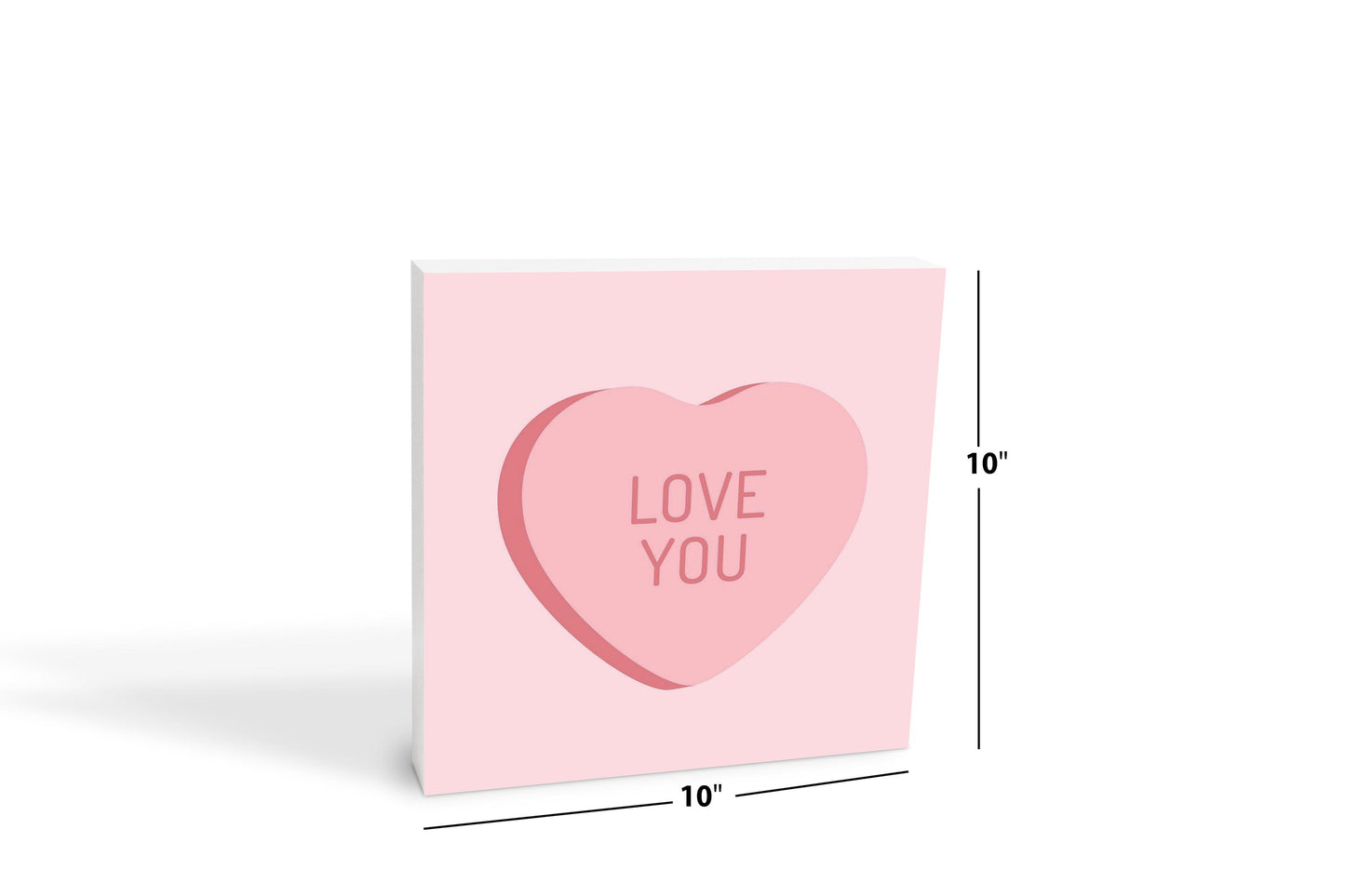 Message Hearts Love You | Wood Block | Eaches | Min 2