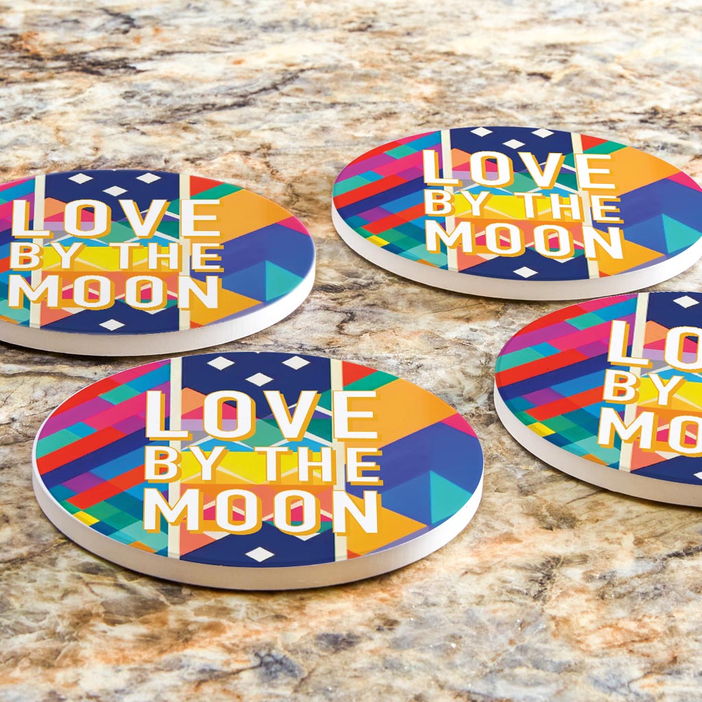 Love By The Moon| Absorbent Coasters | Set of 4 | Min 2