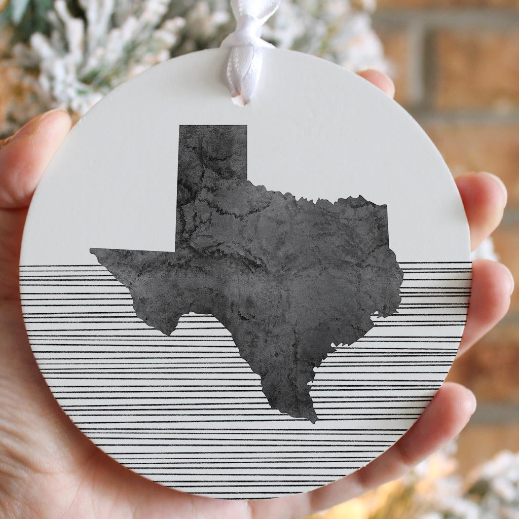 Modern Texas State Shape With Straight Lines| Wood Ornament | Eaches | Min 6