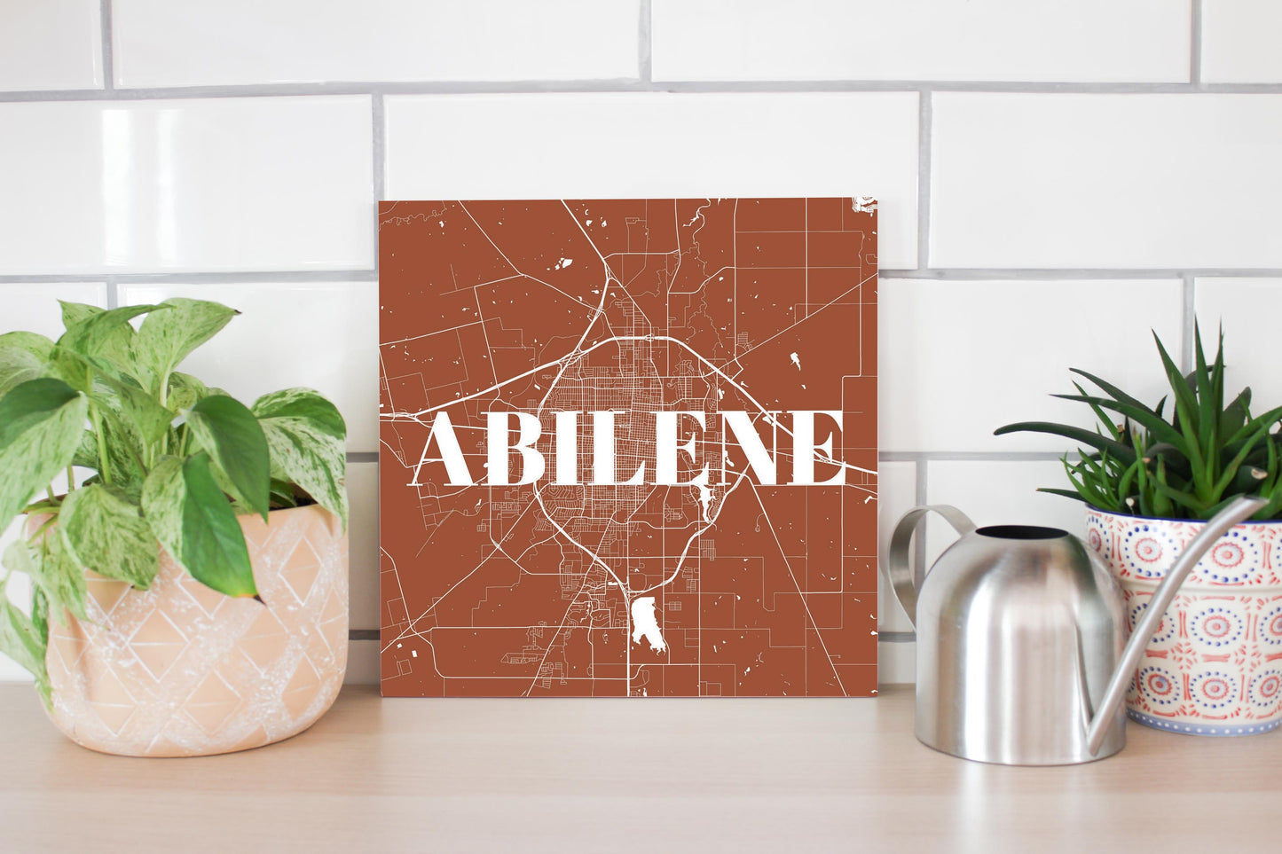 Modern Minimalist Texas Abilene Map | Wood Sign | Eaches | Min 2