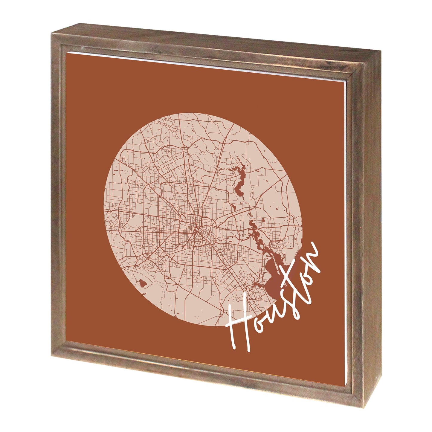 Modern Minimalist Houston Texas Map | Wood Sign | Eaches | Min 1