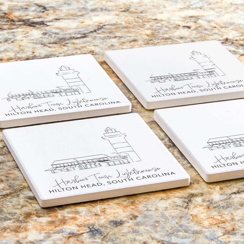 Harbour Town Lighthouse | Absorbent Coasters | Set of 4 | Min 2