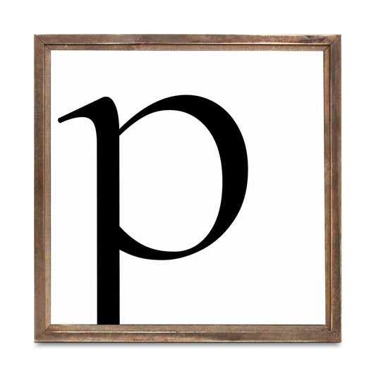 Minimalist Monogram P | Wood Sign | Eaches | Min 1