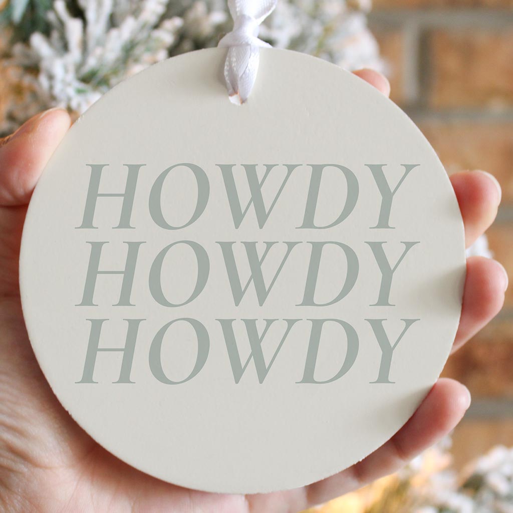 Modern Minimalist Oklahoma Howdy | Wood Ornament | Eaches | Min 6