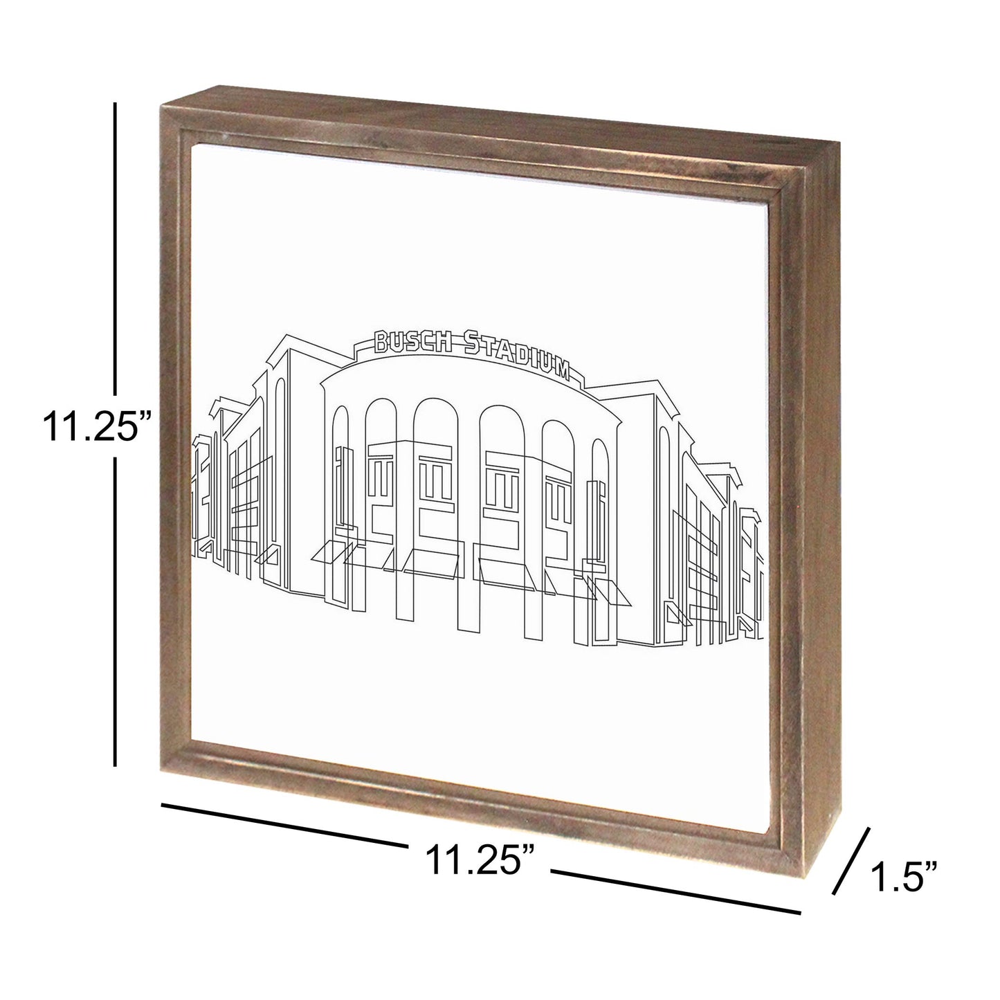 Minimalist B&W Missouri Busch Stadium Line Drawing | Wood Sign | Eaches | Min 1