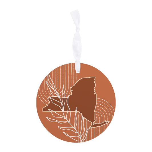 Modern Minimalist New York Shape And Leaf | Wood Ornament | Eaches | Min 6