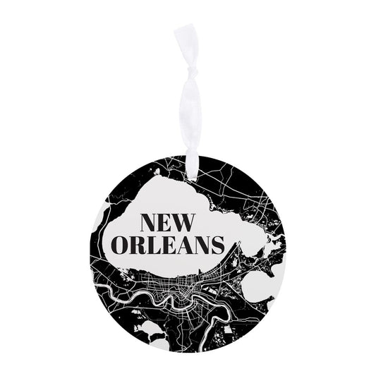 Modern Louisiana New Orleans Map| Wood Ornament | Eaches | Min 6