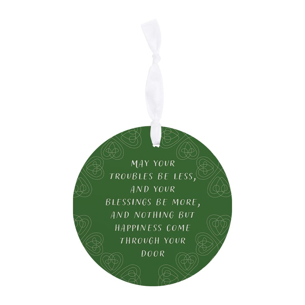 Dark Green Shamrock Irish Blessings Poem | Wood Ornament | Eaches | Min 6