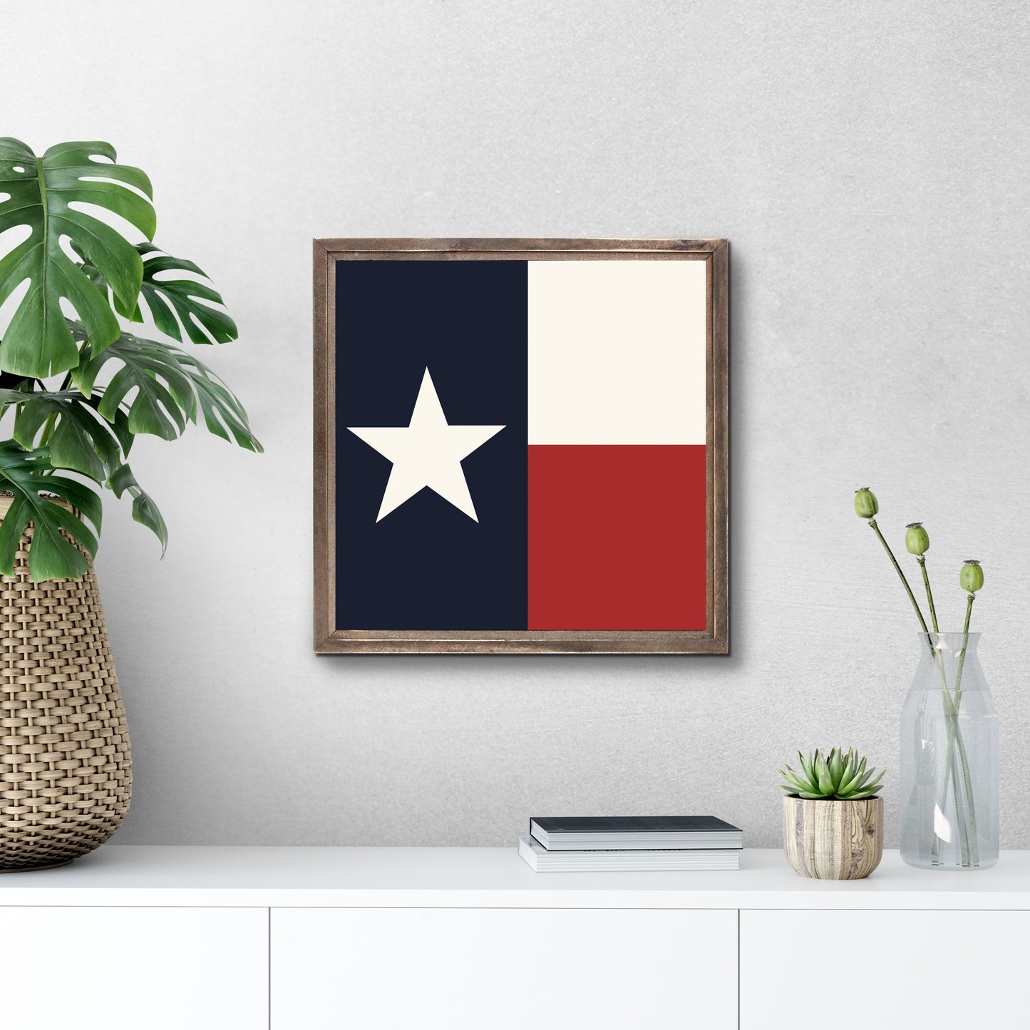 Modern Minimalist Texas Colors Flag | Wood Sign | Eaches | Min 1