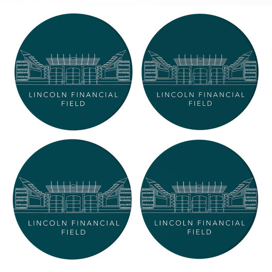 Modern Minimalist Pennsylvania Lincoln Field Line Drawing | Absorbent Coasters | Set of 4 | Min 2