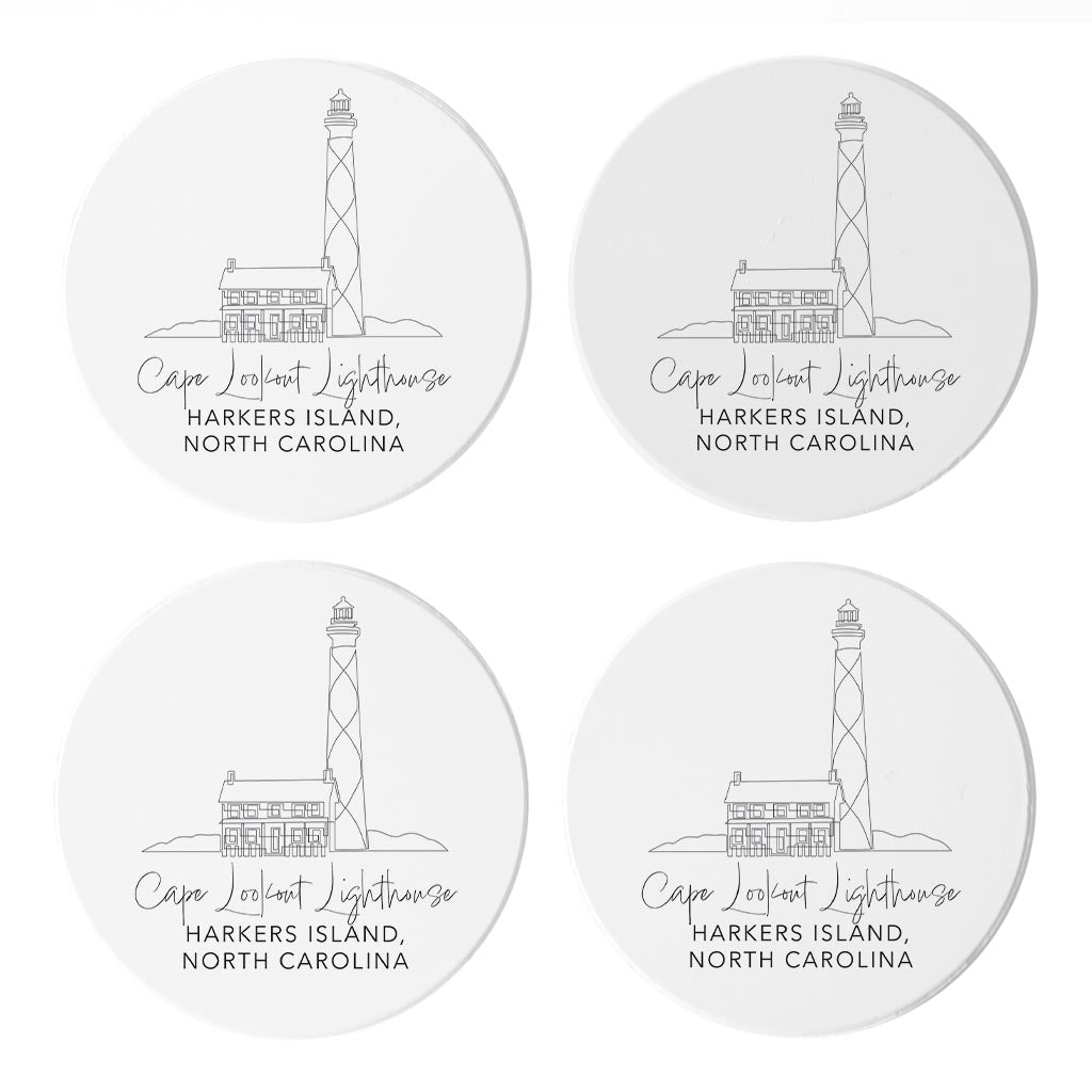 Cape Lookout Lighthouse| Absorbent Coasters | Set of 4 | Min 2