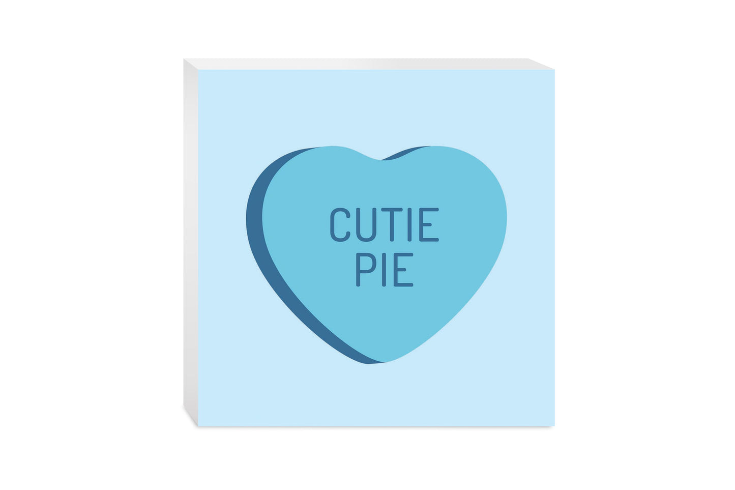 Message Hearts Cutie Pie | Wood Block | Eaches | Min 2