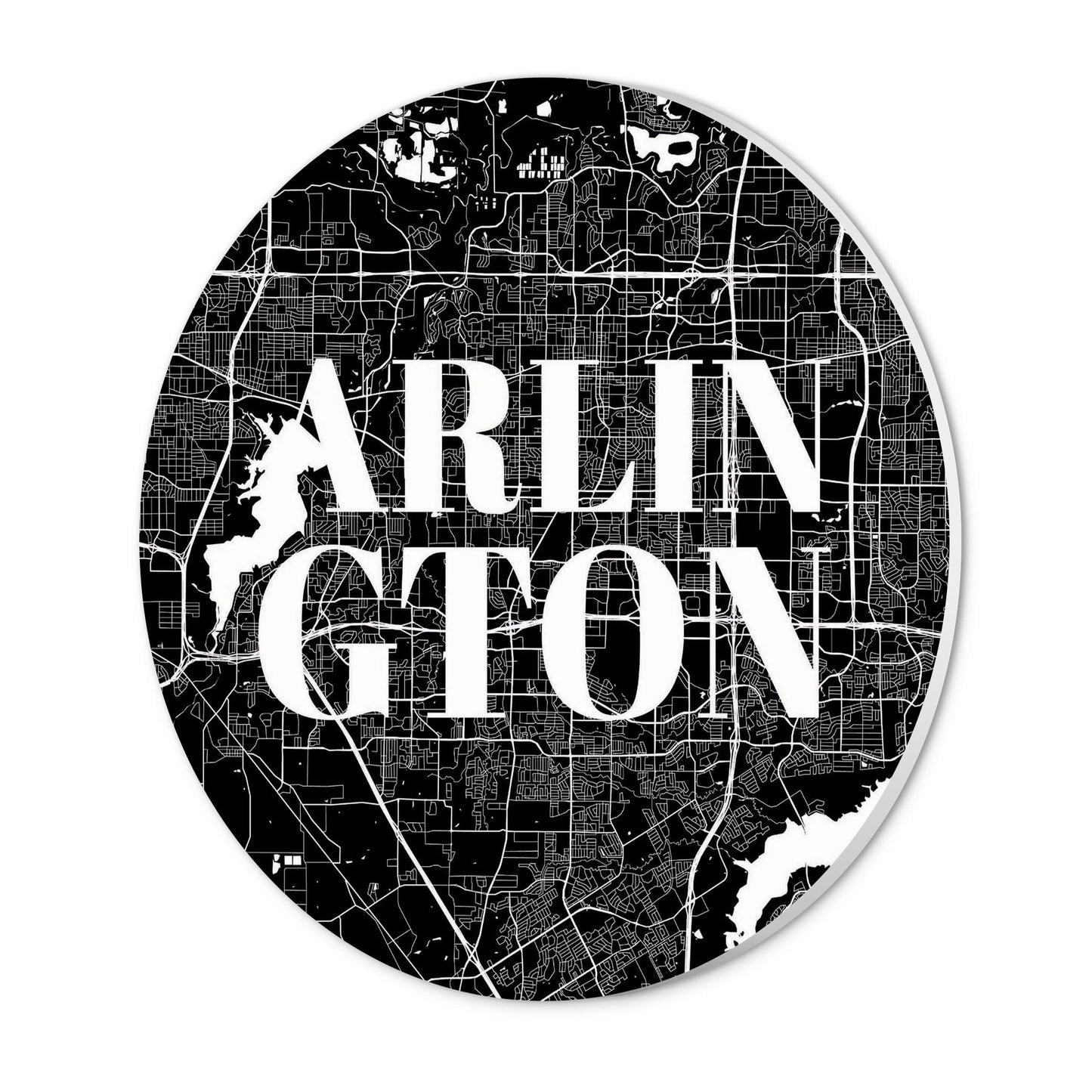 Minimalistic B&W Texas Arlington Map | Wood Sign | Eaches | Min 1