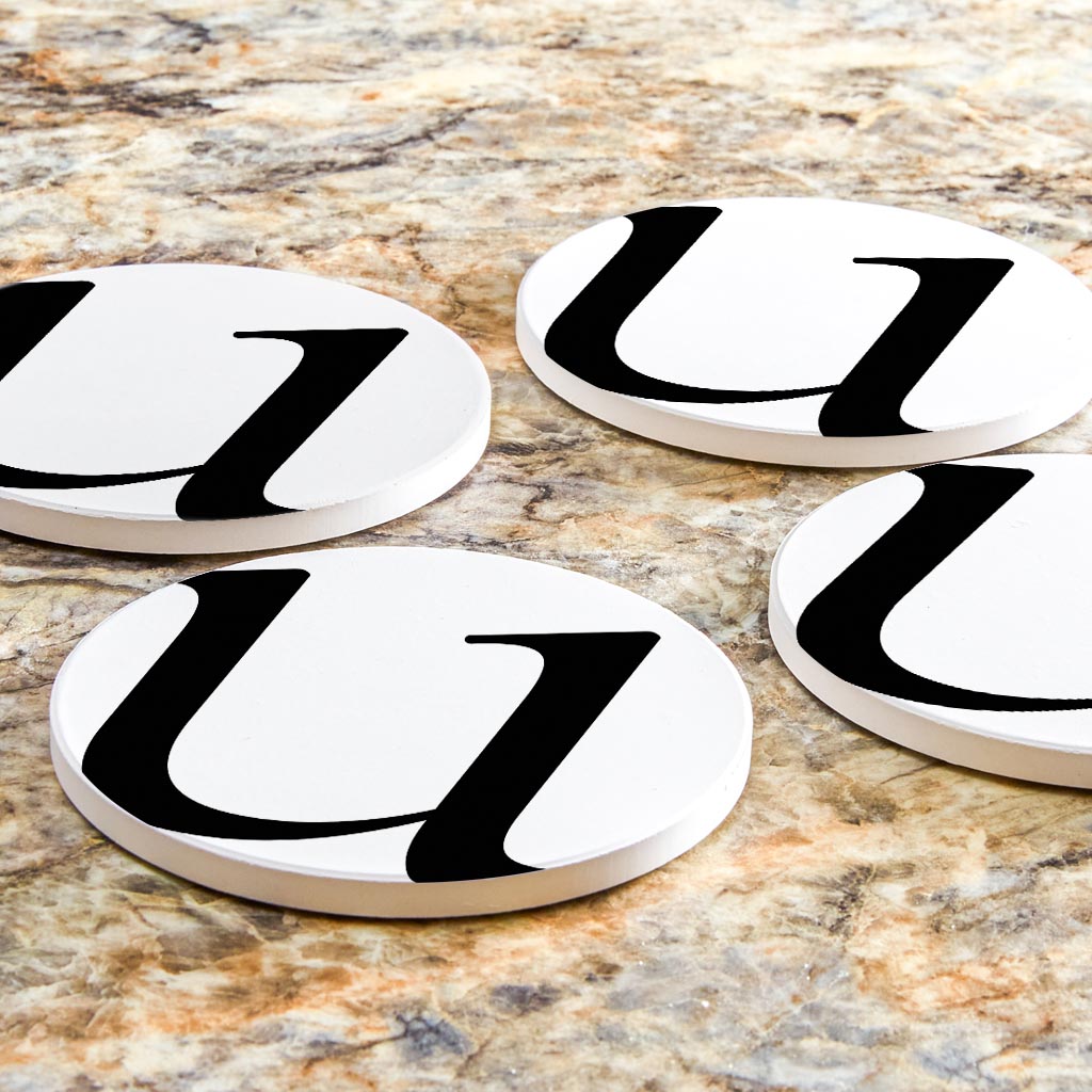 Minimalist Monogram U Circle | Absorbent Coasters | Set of 4 | Min 2