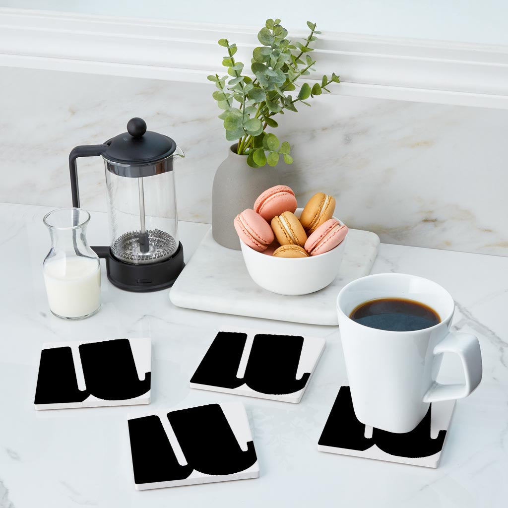 Fun Chunky Monogram U | Absorbent Coasters | Set of 4 | Min 2