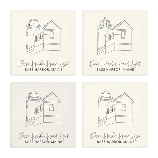 Bass Harbor Head Light| Absorbent Coasters | Set of 4 | Min 2