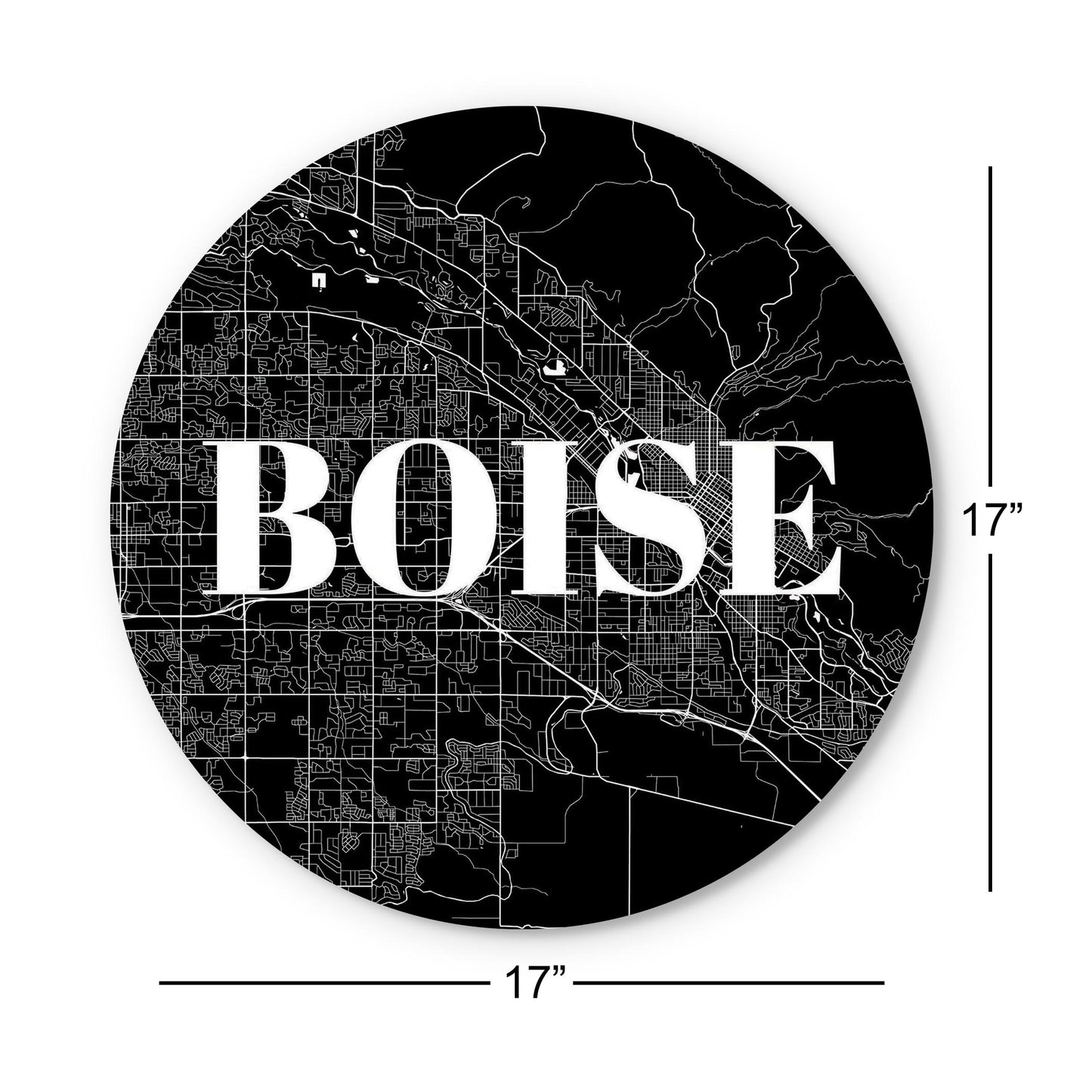 Minimalist B&W Idaho Boise Map | Wood Sign | Eaches | Min 1