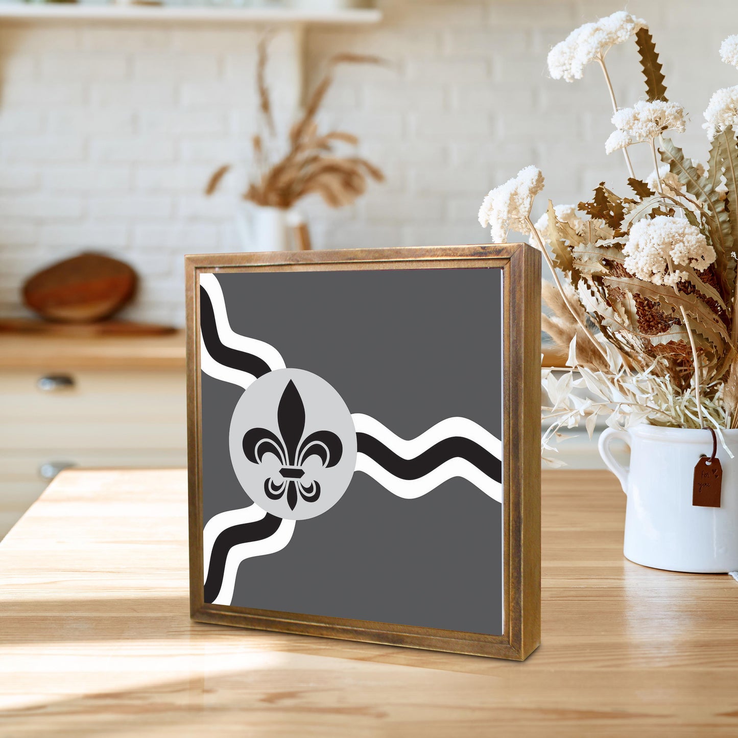 Minimalist B&W Missouri St Louis Flag | Wood Sign | Eaches | Min 1