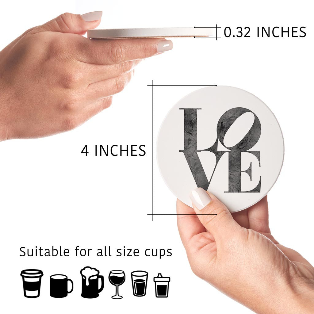 Minimalistic B&W Pennsylvania Love Light | Absorbent Coasters | Set of 4 | Min 2