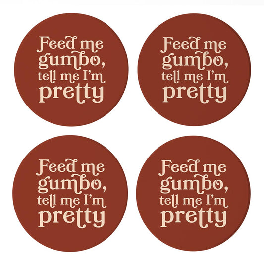 Modern Minimalist Louisiana Gumbo Saying | Absorbent Coasters | Set of 4 | Min 2