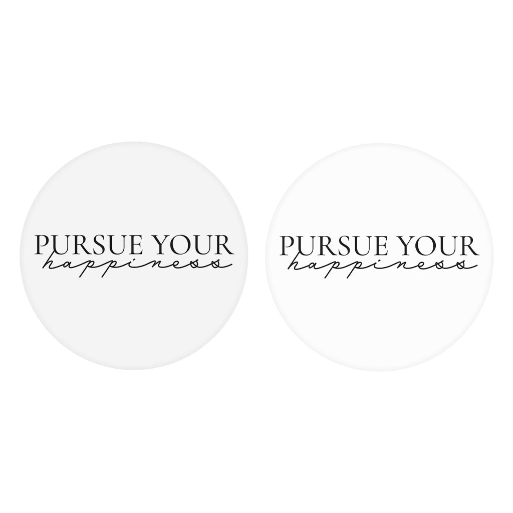 Minimalistic B&W Pennsylvania Happiness Quip | Absorbent Car Coasters | Set of 2 | Min 4