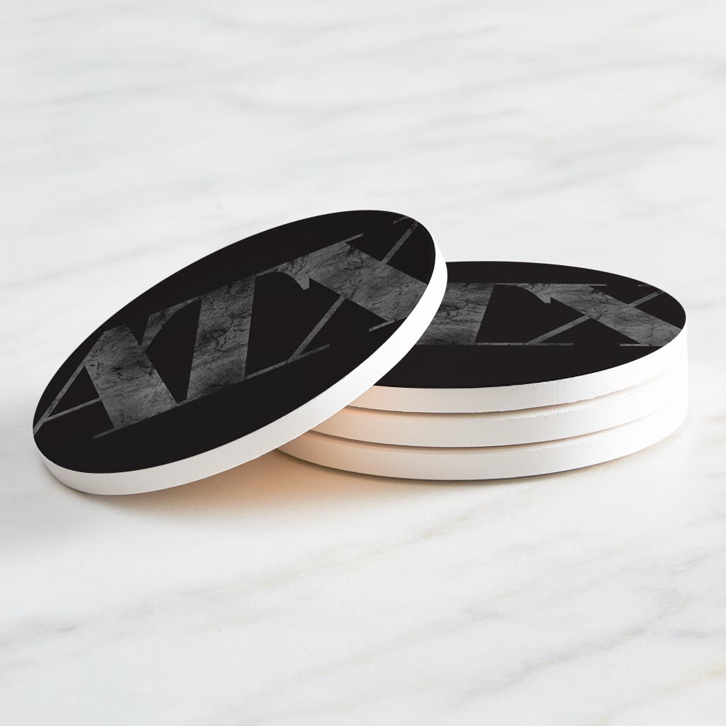 Minimalistic B&W Texas Austin Black Initials | Absorbent Coasters | Set of 4 | Min 2