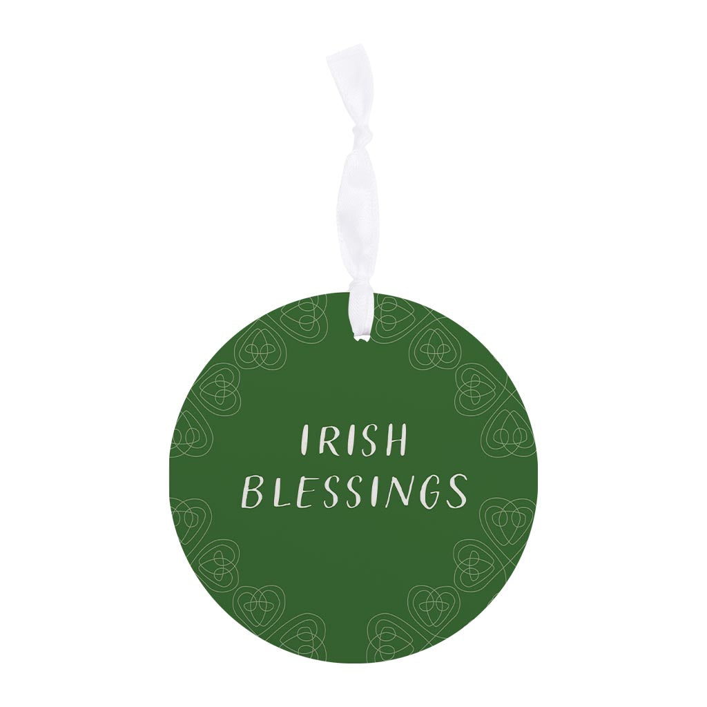 Dark Green Shamrock Irish Blessings| Wood Ornament | Eaches | Min 6