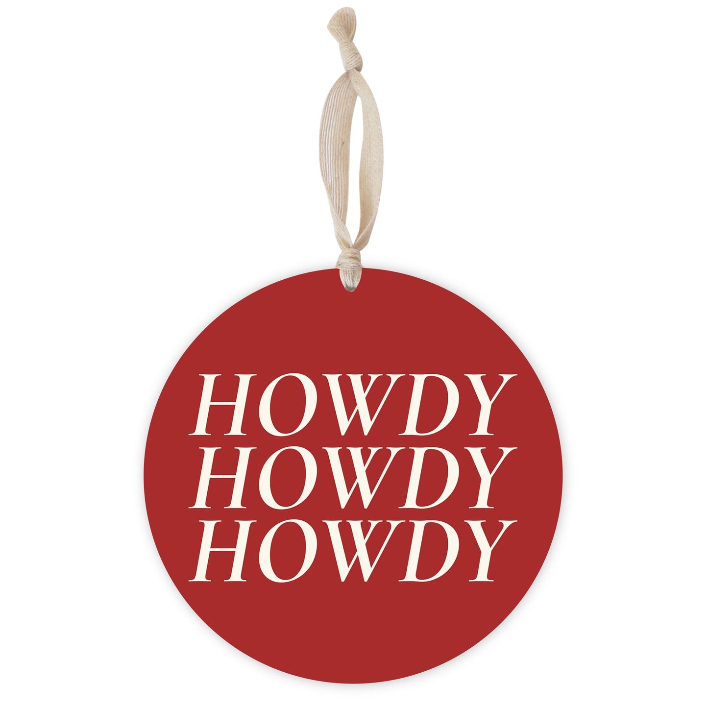 Modern Minimalist Texas Colors Howdy | Wood Ornament | Eaches | Min 1