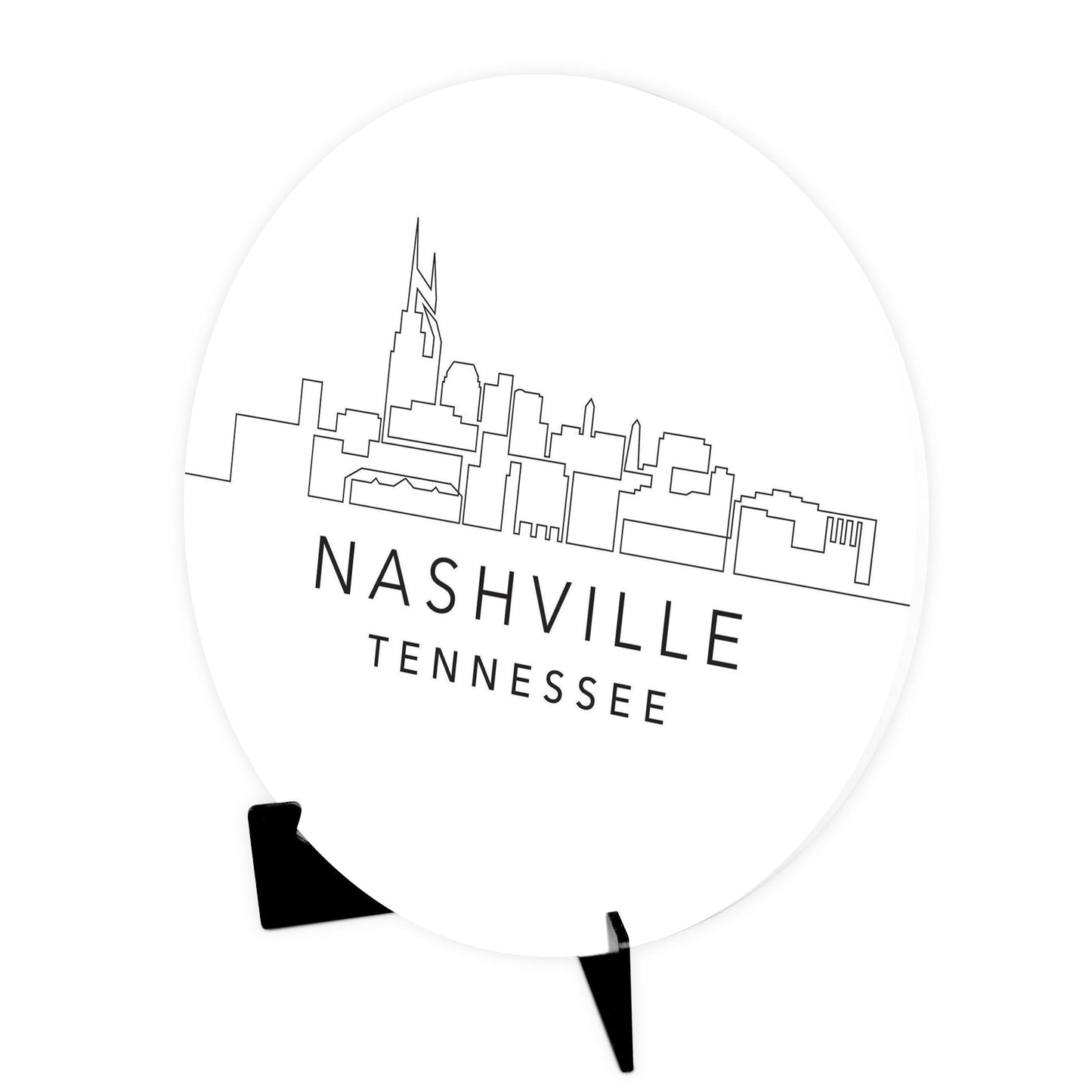 Minimalist B&W Tennessee Nashville Skyline | Wood Sign | Eaches | Min 1